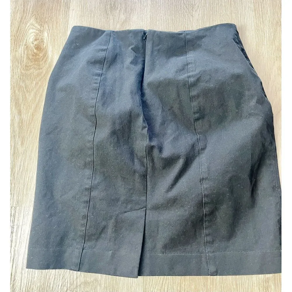 Banana Republic Skirt Womens Size 6 Black Straight & Pencil Preppy Side Slit‎